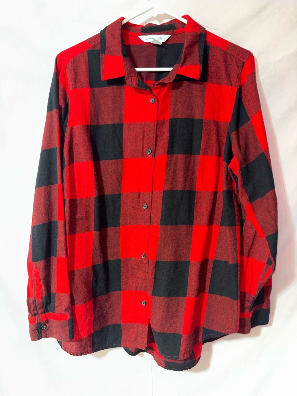 Old Navy Red and Black Buffalo Plaid Button-Down Shirt